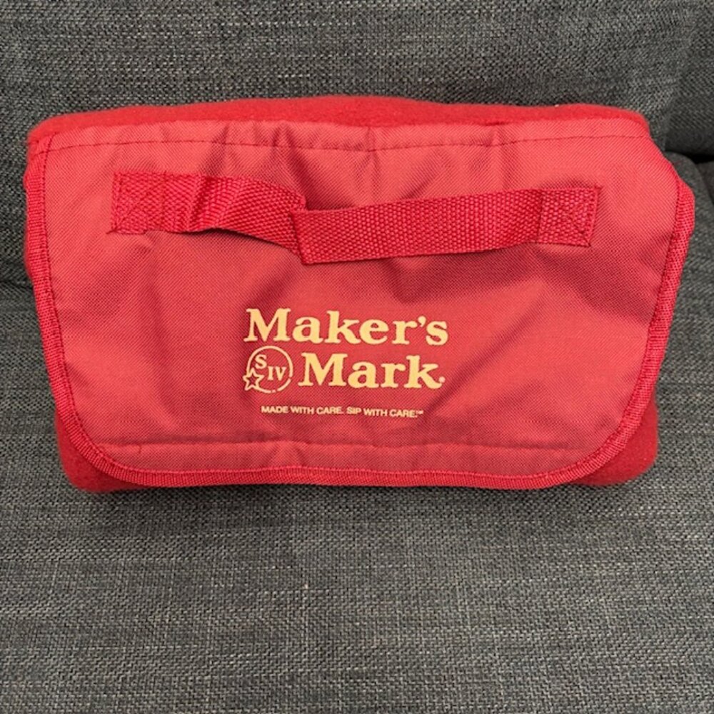 Maker’s Mark Bourbon Whisky Picnic Blanket Handle Soft Whiskey Velcro Foldable